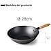 66128 - Wok rustico, wok in ferro 100% naturale con rivestimento antiaderente a tre strati - Foto miniatura 2
