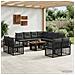Set Divano da Giardino 12 pz Nero e Grigio scuro polyrattan - Foto miniatura 10