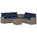 Set di divani 8 pz Grigio e Blu Navy Rattan sintetico e Acciaio - Foto miniatura 1