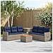 Set di divani 8 pz Grigio e Blu Navy Rattan sintetico e Acciaio - Foto miniatura 7