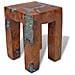 Sgabello In Legno Di Teak E Resina 30x30x40 Cm - Foto miniatura 1