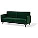 Divano Letto A 3 Posti In Tessuto Vellutato Verde Senja - Foto miniatura 7