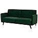 Divano Letto A 3 Posti In Tessuto Vellutato Verde Senja - Foto miniatura 8