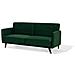 Divano Letto A 3 Posti In Tessuto Vellutato Verde Senja - Foto miniatura 2