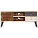 Mobile Porta Tv 115x30x47 Cm In Legno Massello Di Mango - Foto miniatura 7