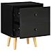 Comodini 2 Pz Neri 40x30x50 Cm Legno Massello Di Pino - Foto miniatura 6