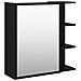 Mobile Bagno con Specchio Nero 62,5x20,5x64cm Legno Multistrato - Foto miniatura 2