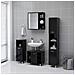 Mobile Bagno con Specchio Nero 62,5x20,5x64cm Legno Multistrato - Foto miniatura 4