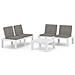 Set Divani Da Giardino Con Cuscini 3 Pz In Plastica Bianco - Foto miniatura 1