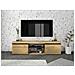 Set Naturale Soggiorno Sala Da Pranzo, Mobili Ausiliari, Buffet Mobile-tv 140cm Rovere Nordico Nero - Foto miniatura 5