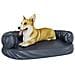 Letto Cani Ergonomico Gommapiuma Blu Scuro 88x65 Cm Similpelle - Foto miniatura 2
