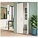 Scarpiera Tarassaco, Mobile Multiuso Da Ingresso Con Anta A Specchio, Armadio Moderno Portascarpe A 6 Ripiani, 100% Made In Italy, 72x37h195 Cm, Bianco - Foto miniatura 1