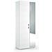 Scarpiera Tarassaco, Mobile Multiuso Da Ingresso Con Anta A Specchio, Armadio Moderno Portascarpe A 6 Ripiani, 100% Made In Italy, 72x37h195 Cm, Bianco - Foto miniatura 2