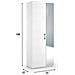Scarpiera Tarassaco, Mobile Multiuso Da Ingresso Con Anta A Specchio, Armadio Moderno Portascarpe A 6 Ripiani, 100% Made In Italy, 72x37h195 Cm, Bianco - Foto miniatura 3
