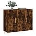 Credenza Rovere Fumo 90x34x80 Cm In Legno Multistrato - Foto miniatura 3