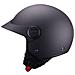 Casco Demi-jet Con Peak Per Moto Nero Opaco Con Calotta In Abs Taglia S - Foto miniatura 1