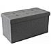 Pouf Contenitore Rettangolare In Stoffa Grigio - Foto miniatura 1