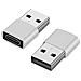 Adattatore Usb-c A Usb Da 2 Pezzi Per Trasferimento Dati E Ricarica Silver - Foto miniatura 1