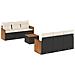 Set Divani da Giardino con Cuscini 7pz Nero Polyrattan - Foto miniatura 1