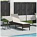 Lettino Prendisole con Cuscino Marrone 55x200x44 cm Polyrattan - Foto miniatura 3