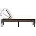 Lettino Prendisole con Cuscino Marrone 55x200x44 cm Polyrattan - Foto miniatura 4