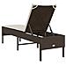 Lettino Prendisole con Cuscino Marrone 55x200x44 cm Polyrattan - Foto miniatura 6
