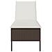 Lettino Prendisole con Cuscino Marrone 55x200x44 cm Polyrattan - Foto miniatura 7