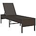 Lettino Prendisole con Cuscino Marrone 55x200x44 cm Polyrattan - Foto miniatura 9