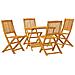 Set Pranzo Da Giardino Pieghevole 5pz Legno Massello Di Acacia - Foto miniatura 2