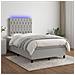 Letto a Molle Materasso e LED Grigio Chiaro 120x190 cm Tessuto - Foto miniatura 5