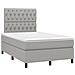 Letto a Molle Materasso e LED Grigio Chiaro 120x190 cm Tessuto - Foto miniatura 3
