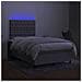 Letto a Molle Materasso e LED Grigio Chiaro 120x190 cm Tessuto - Foto miniatura 4