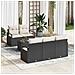 Set di divani da giardino  6 pezzi con cuscini in rattan nero, Divano da giardino  a 2 posti con cuscini in rattan nero - Foto miniatura 2