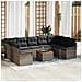 Set Divano da Giardino a 10 Pezzi con Cuscini Grigio Rattan Sintetico Acacia, Divano da Giardino a 2 Posti con Spazio di Stoccaggio e Cuscini Grigio Rattan Sintetico - Foto miniatura 2