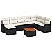 Set Divano da Giardino 9 Pezzi con Cuscini Nero Polyrattan Acacia - Foto miniatura 1