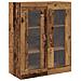 Armadio a muro con ante in vetro in legno anticato 69,5x34x90 cm - Foto miniatura 1