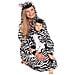 Pigiama Da Donna Tuta Kigurumi Onesie Zebra Bianco Nero 145-155 S - Foto miniatura 2