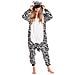 Pigiama Da Donna Tuta Kigurumi Onesie Zebra Bianco Nero 145-155 S - Foto miniatura 3