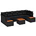 Set Divano da Giardino con cuscino 8 pcs Nero Poly Rattan - Foto miniatura 1