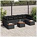 Set Divano da Giardino con cuscino 8 pcs Nero Poly Rattan - Foto miniatura 2
