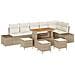 Set Divano da Giardino con cuscino 10 pcs Beige Poly Rattan - Foto miniatura 1