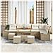Set Divano da Giardino con cuscino 10 pcs Beige Poly Rattan - Foto miniatura 3