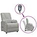 Poltrona Alzapersona Reclinabile Grigio Chiaro in Scamosciato - Foto miniatura 1