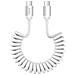 Cavo Usb-c A Usb-c 100w 480 Mb /s A Spirale Retrattile Da 12 A 50 Cm, Bianco - Foto miniatura 3