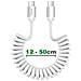 Cavo Usb-c A Usb-c 100w 480 Mb /s A Spirale Retrattile Da 12 A 50 Cm, Bianco - Foto miniatura 5