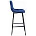 KODA SGABELLO Velluto Blu Navy Gambe Nere - Foto miniatura 3