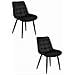 Sedia BERA - Design moderno in velluto nero x2 - Foto miniatura 1