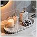 Vassoio Ovale Con Bordo In Pizzo Di Silicone - Motivo Marmo, Organizer Decorativo Per Cosmetici White - Foto miniatura 4