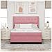 Letto a molle con materasso con led Rosa 160 x 200 cm Velluto - Foto miniatura 4