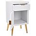 Comodino In Legno Bianco 39,5x36x70,5 - Foto miniatura 3
